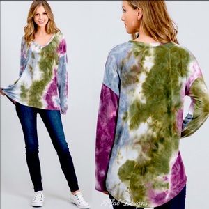 Gorgeous💜tie-dye hi-low top best-of transition